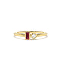 14K Baguette Ruby and Diamond Ring by Orlina Fine