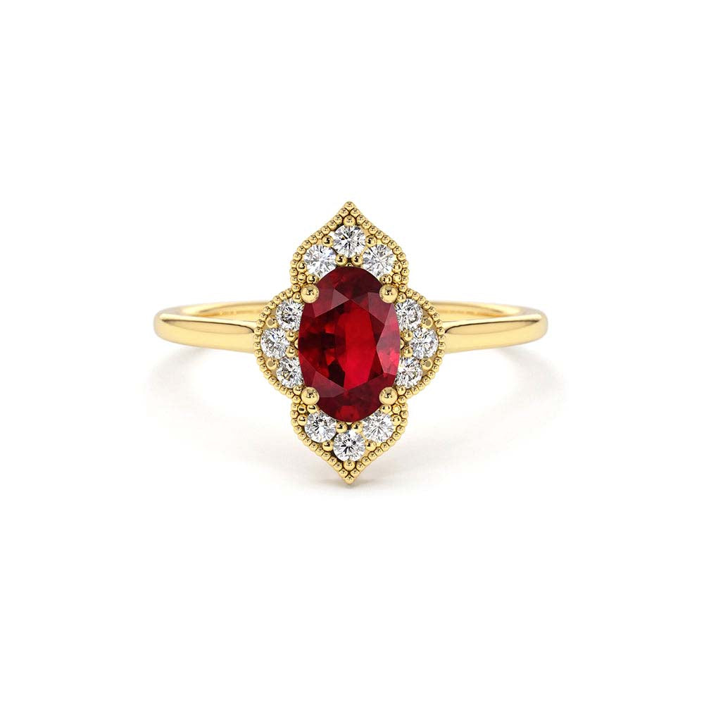 14K Victorian Genuine Ruby Ring by Orlina Fine