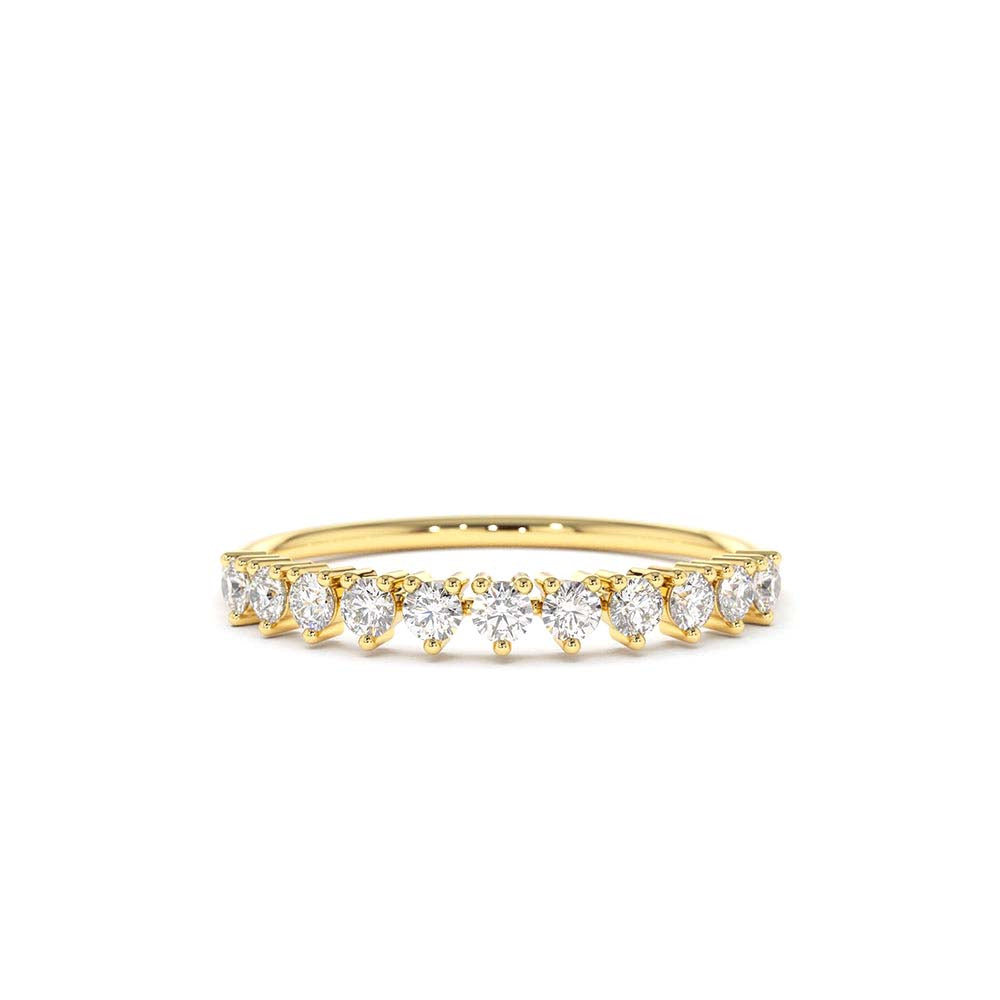 14K Gold 3 Prong Diamond Wedding Ring by Orlina Fine