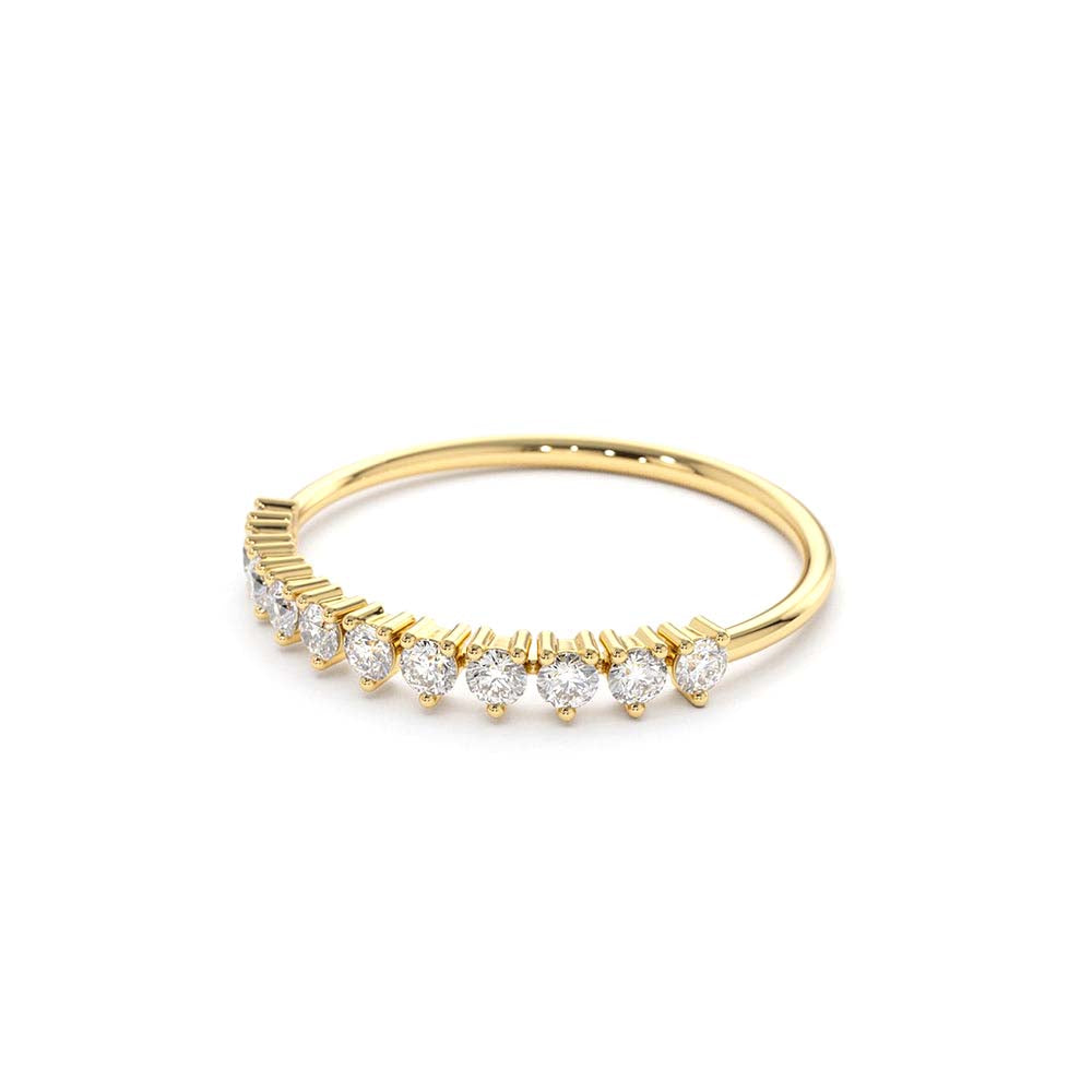 14K Gold 3 Prong Diamond Wedding Ring - view 4