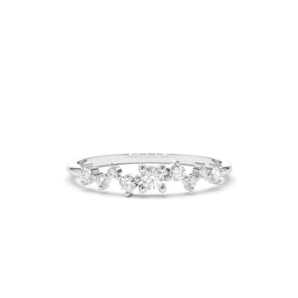 14K Multistone Diamond Cluster Ring - view 3