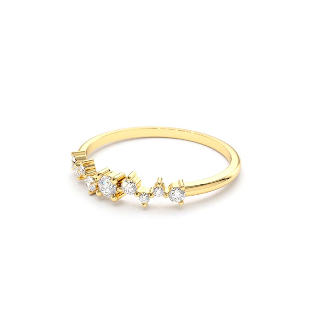 14K Multistone Diamond Cluster Ring - view 4