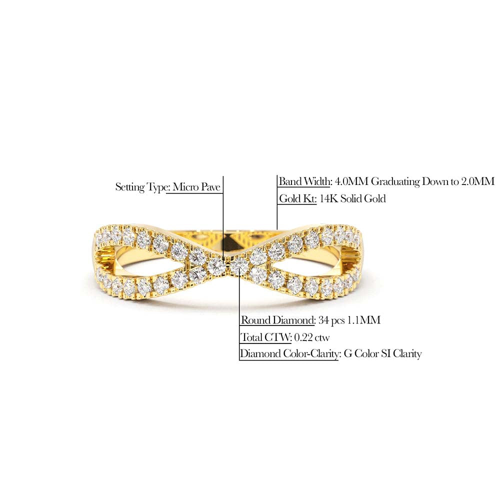 14K Gold Eternity Diamond Wedding Band - view 5