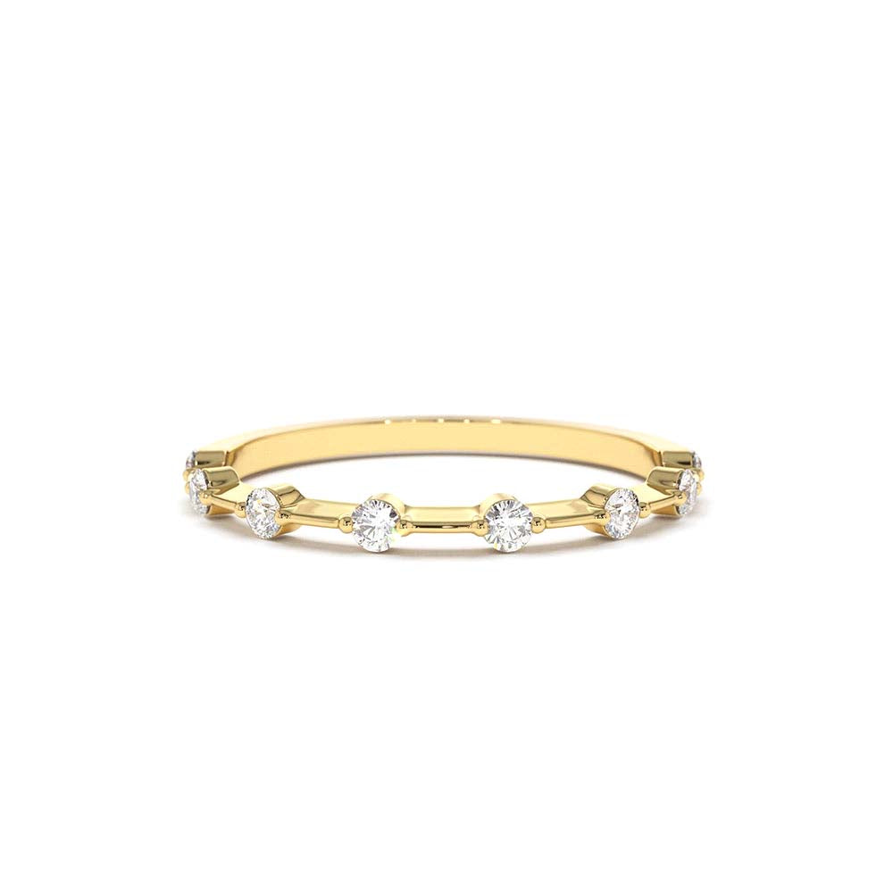 14K Gold Petite Diamond Wedding Ring by Orlina Fine