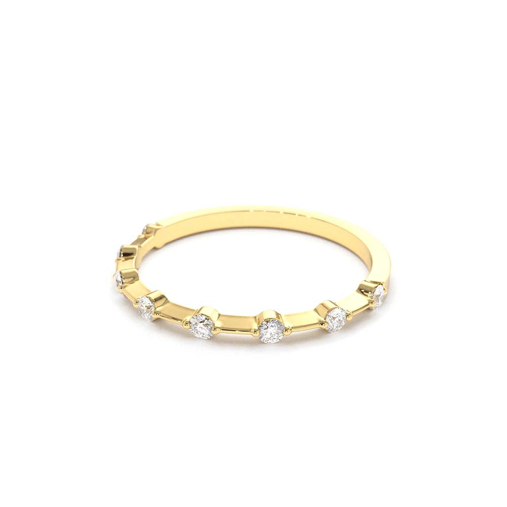 14K Gold Petite Diamond Wedding Ring - view 5
