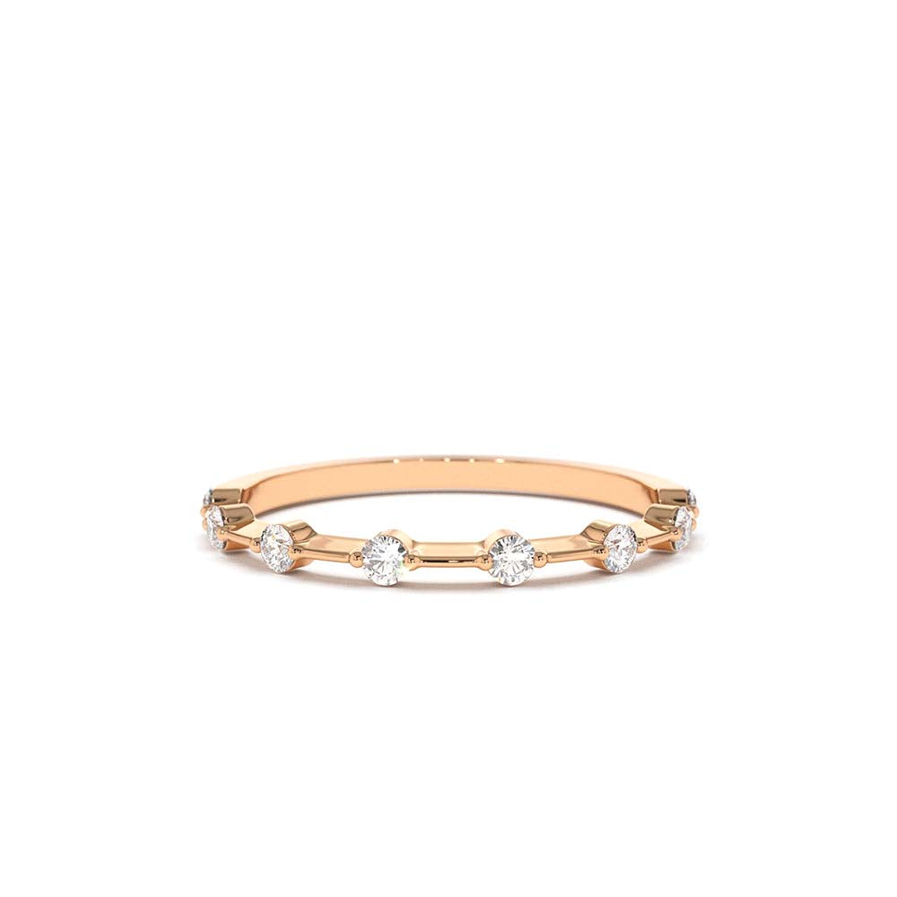 14K Gold Petite Diamond Wedding Ring - view 2