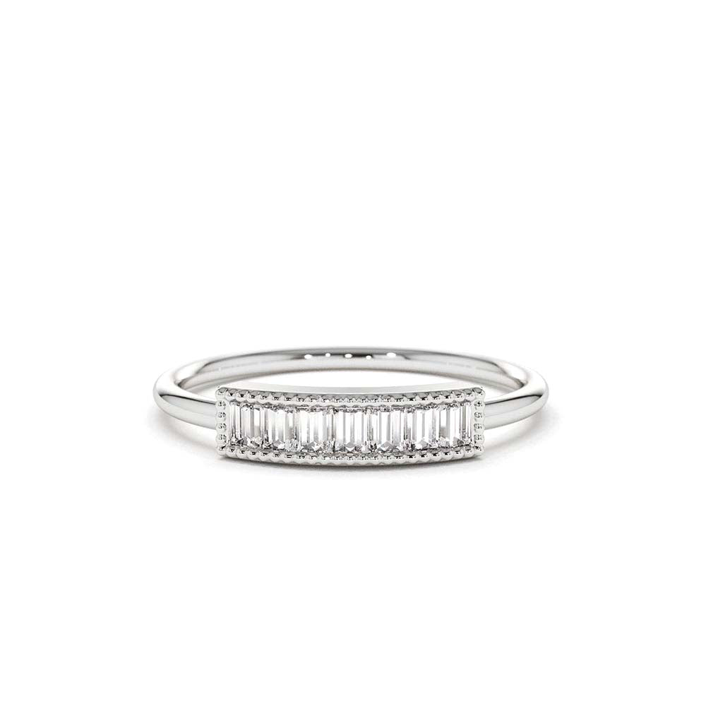 14K Channel Set Baguette Diamond Ring - view 3