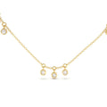 14K Gold 9 Diamond Dangle Necklace by Orlina Fine