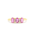 14K Oval Genuine Pink Sapphire and Diamond Ring by Orlina Fine