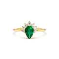 14K Pear Shape Emerald Engagement Ring by Orlina Fine