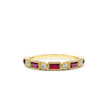 14K Baguette Ruby and Diamond Ring by Orlina Fine