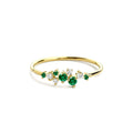 14K Emerald and Diamond Cluster Ring by Orlina Fine