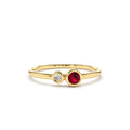 14K Gold Bezel Setting Ruby and Diamond Ring by Orlina Fine