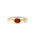 14K Oval Shape Bezel Setting Ruby and Diamond Ring by Orlina Fine