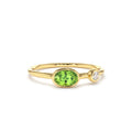 14K Gold Oval Peridot and Diamond Ring by Orlina Fine