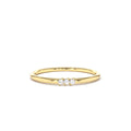 14K Gold 3 Stone Minimalist Diamond Ring by Orlina Fine