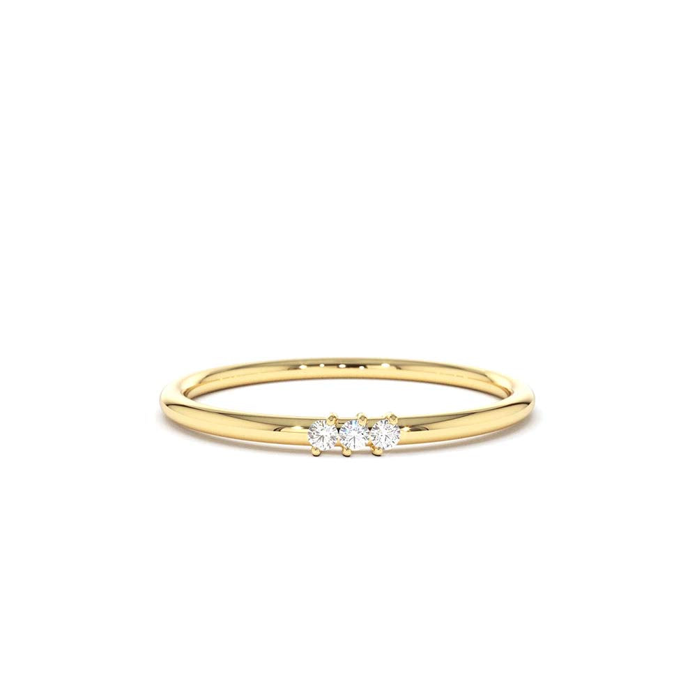 14K Gold 7 Stone Petite Diamond Wedding Band by Orlina Fine