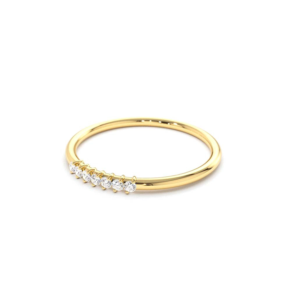 14K Gold 3 Stone Minimalist Diamond Ring - view 7
