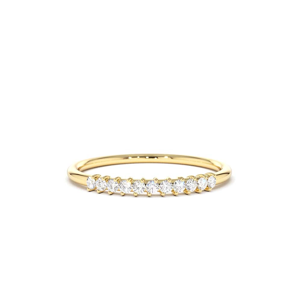 14K Gold 3 Stone Minimalist Diamond Ring - view 3