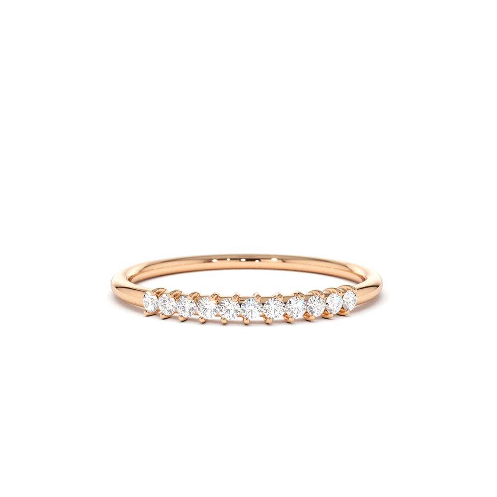 14K Gold 3 Stone Minimalist Diamond Ring - view 6