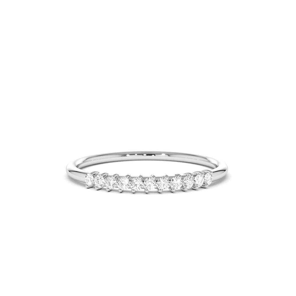14K Gold 7 Stone Petite Diamond Wedding Band - view 8