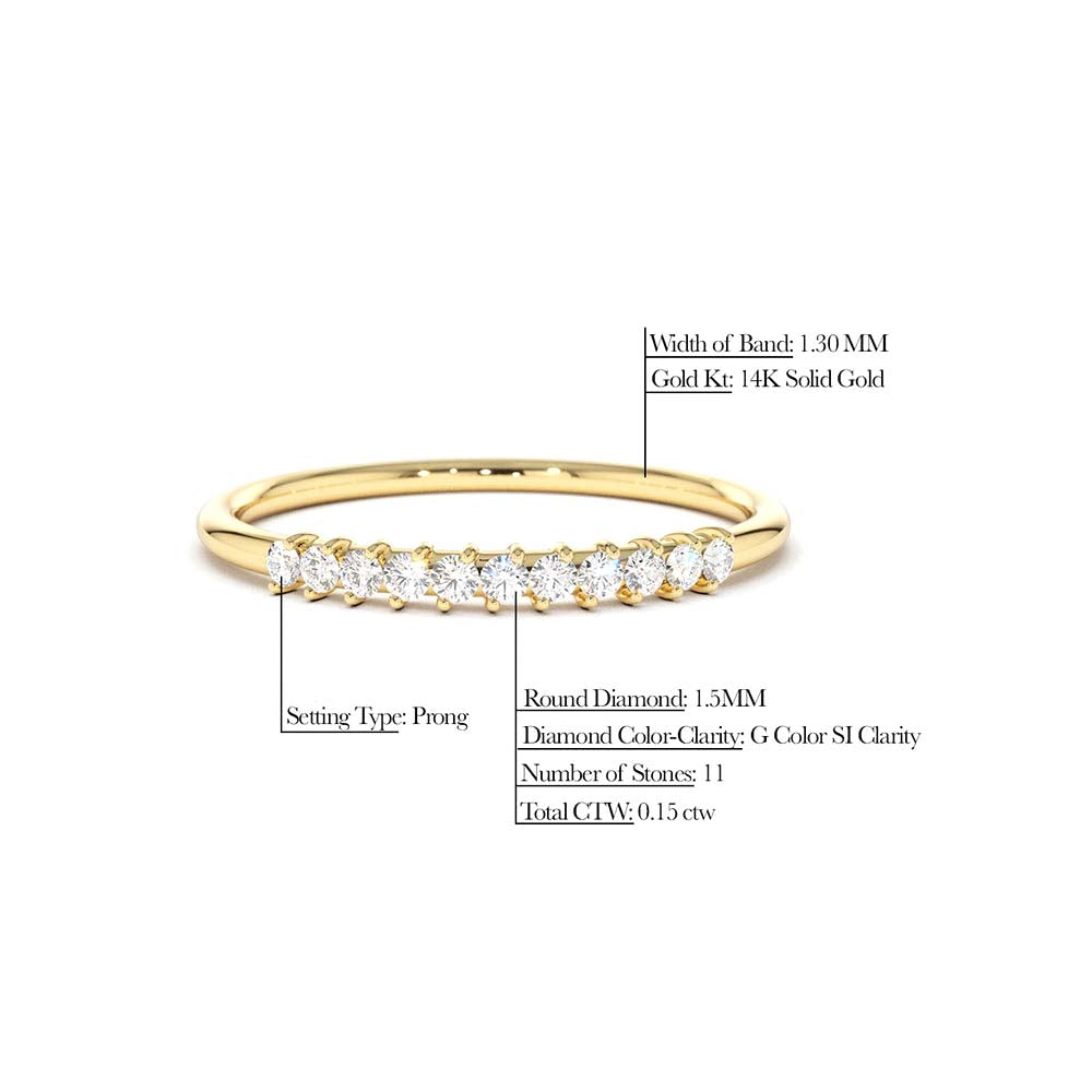 14K Gold 3 Stone Minimalist Diamond Ring - view 10