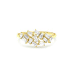 14K Baguette Diamond Cluster Ring by Orlina Fine