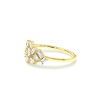 14K Baguette Diamond Cluster Ring - view 4