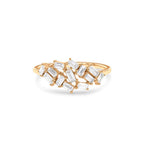 14K Baguette Diamond Cluster Ring - view 2
