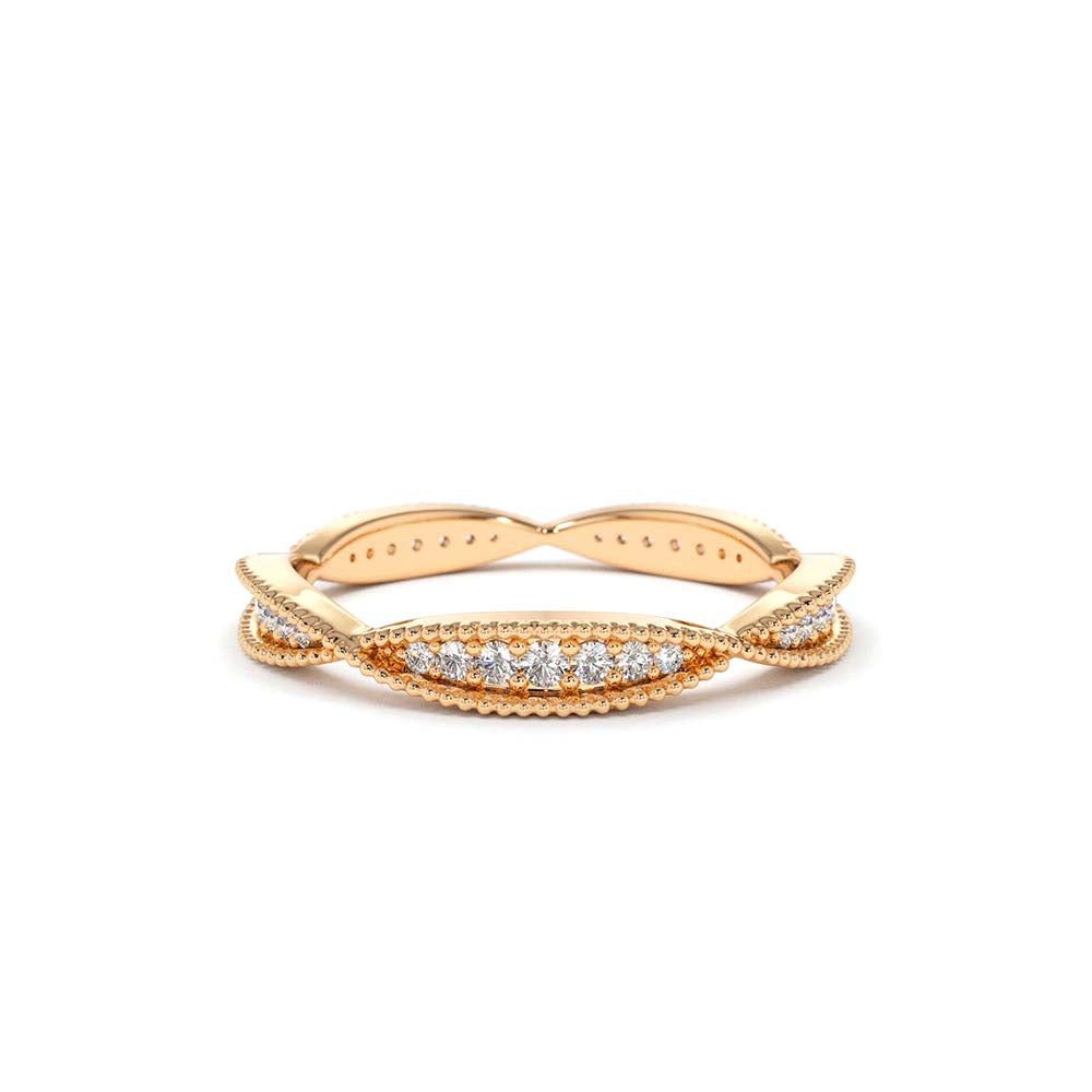 14K Gold Art Deco Graduating Diamond Full Eternity Ring - view 2