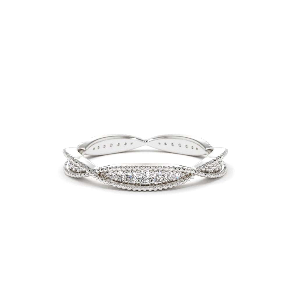 14K Gold Art Deco Graduating Diamond Full Eternity Ring - view 3