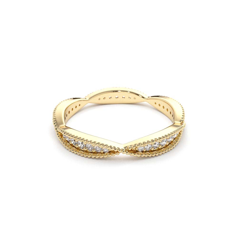 14K Gold Art Deco Graduating Diamond Full Eternity Ring - view 4