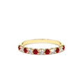 14K Shared Prong Ruby & Diamond Wedding Ring by Orlina Fine