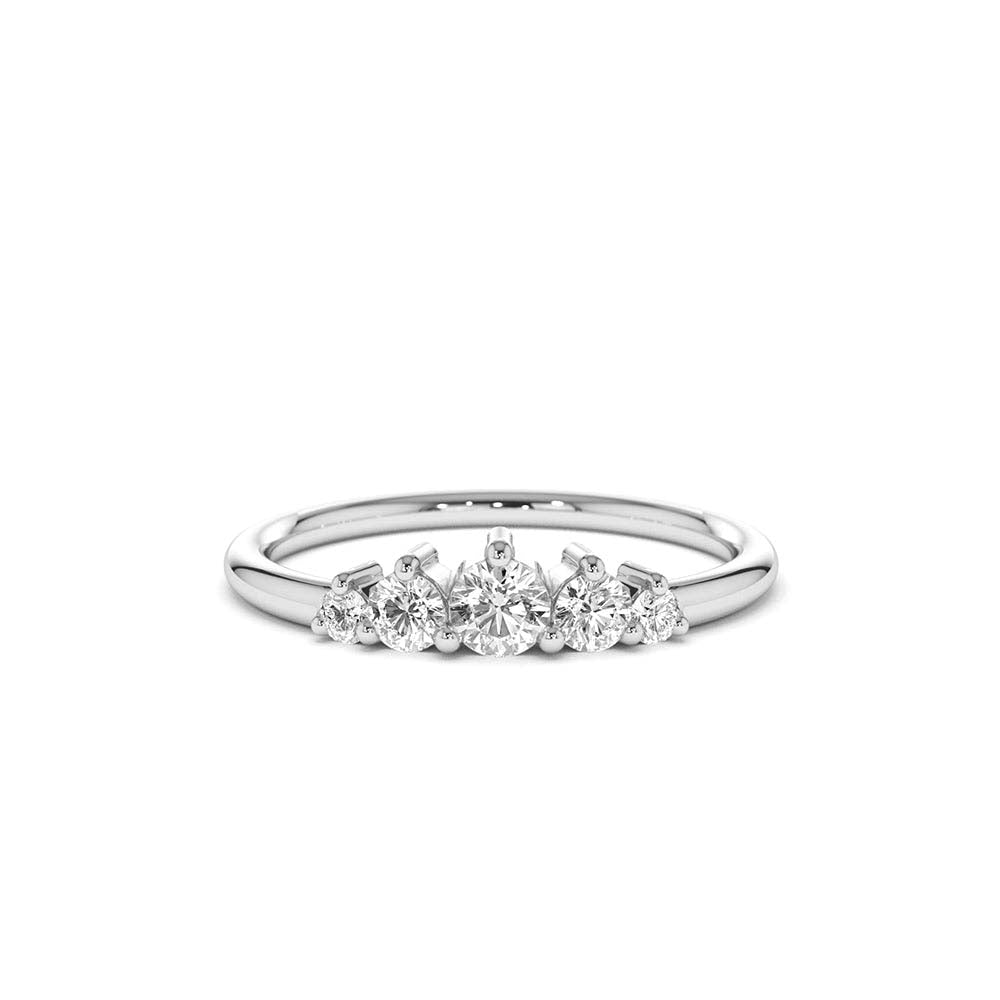 14K Gold 5 Stone Graduating Diamond Wedding Ring - view 3