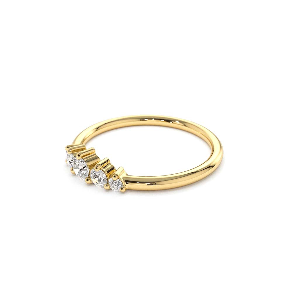 14K Gold 5 Stone Graduating Diamond Wedding Ring - view 4
