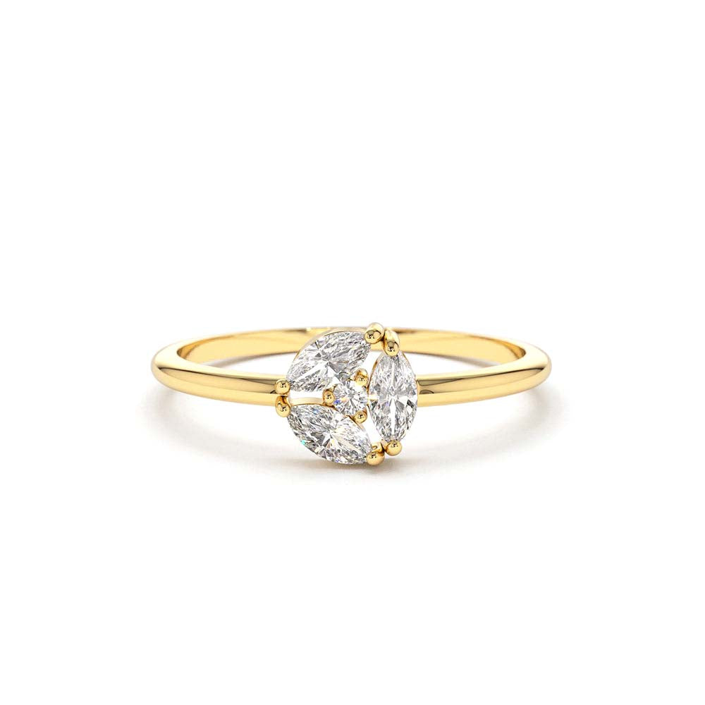 14K Gold Marquise Diamond Cluster Ring by Orlina Fine