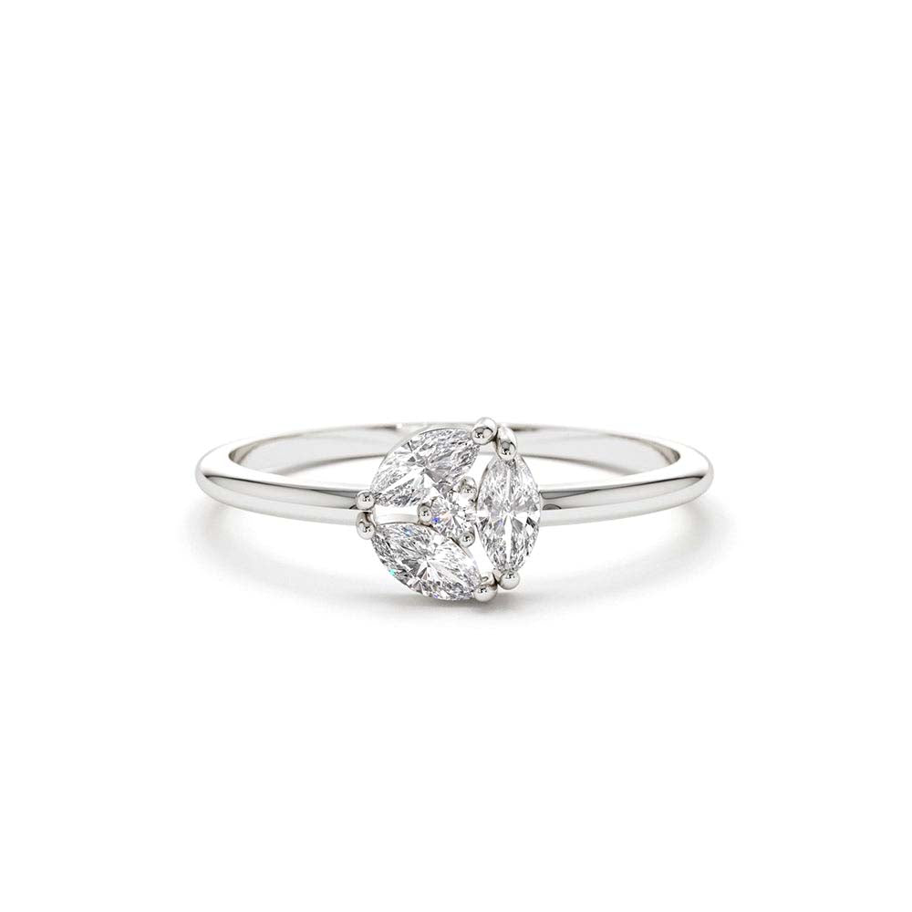 14K Gold Marquise Diamond Cluster Ring - view 3
