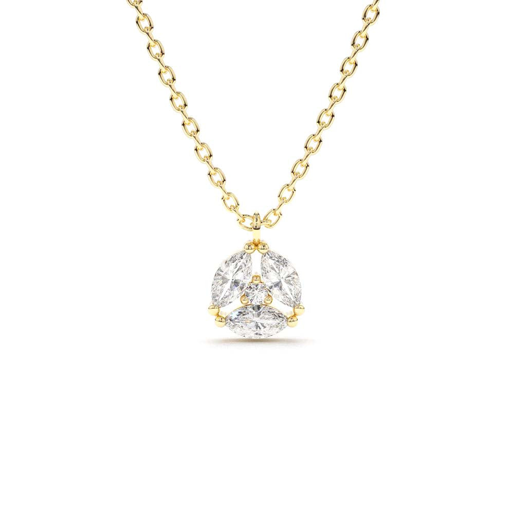 14K Marquise Diamond Cluster Necklace by Orlina Fine