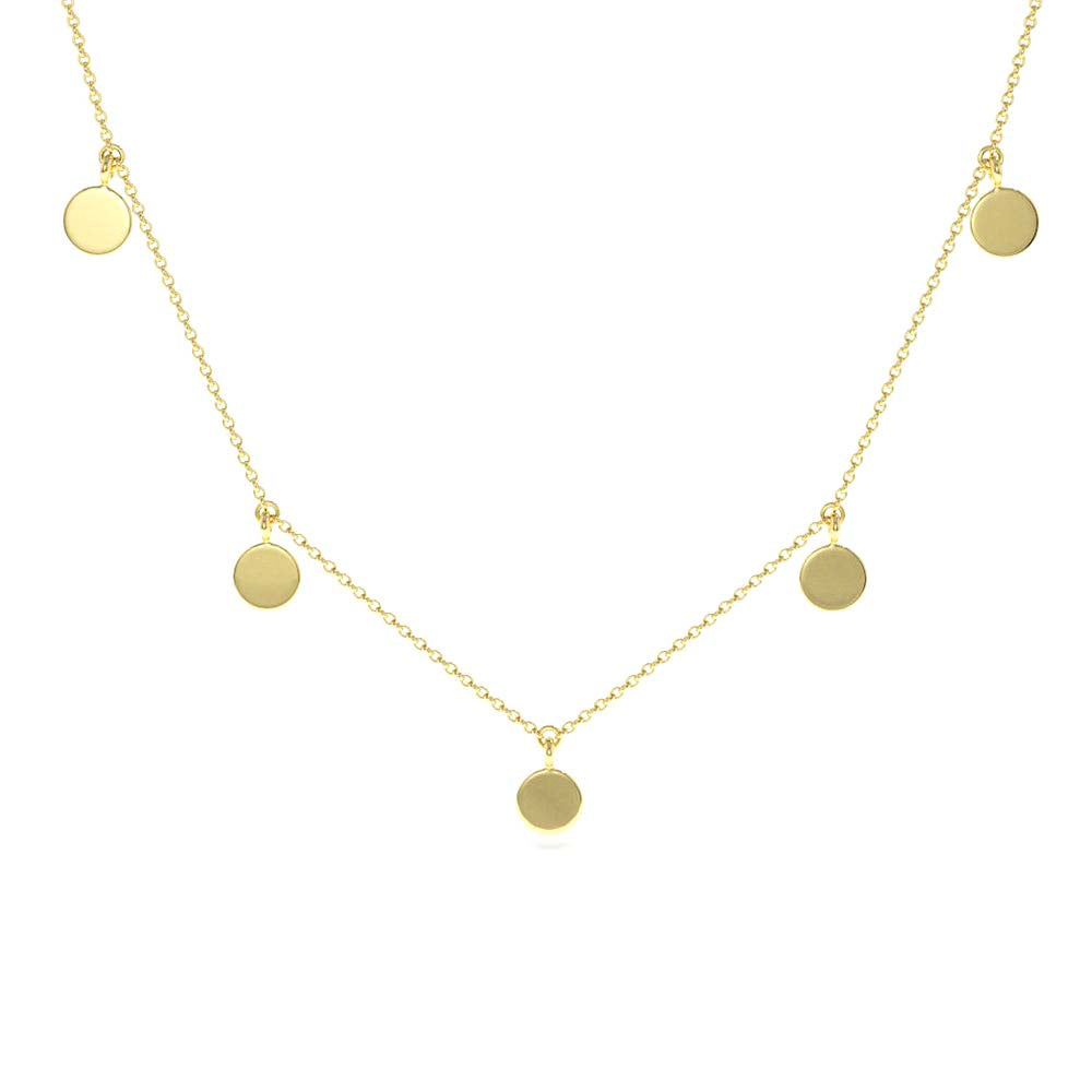 14K Coin Disc Choker Necklace by Orlina Fine