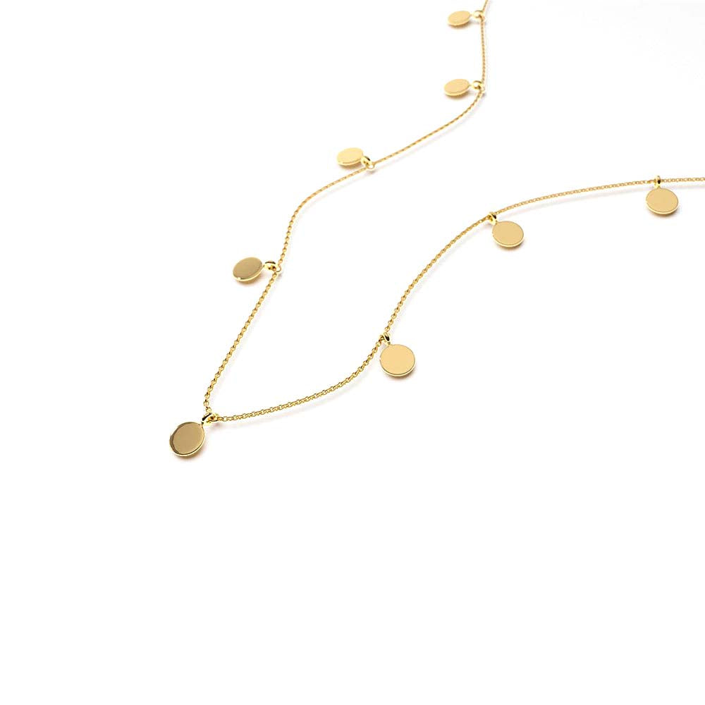 14K Coin Disc Choker Necklace - view 5