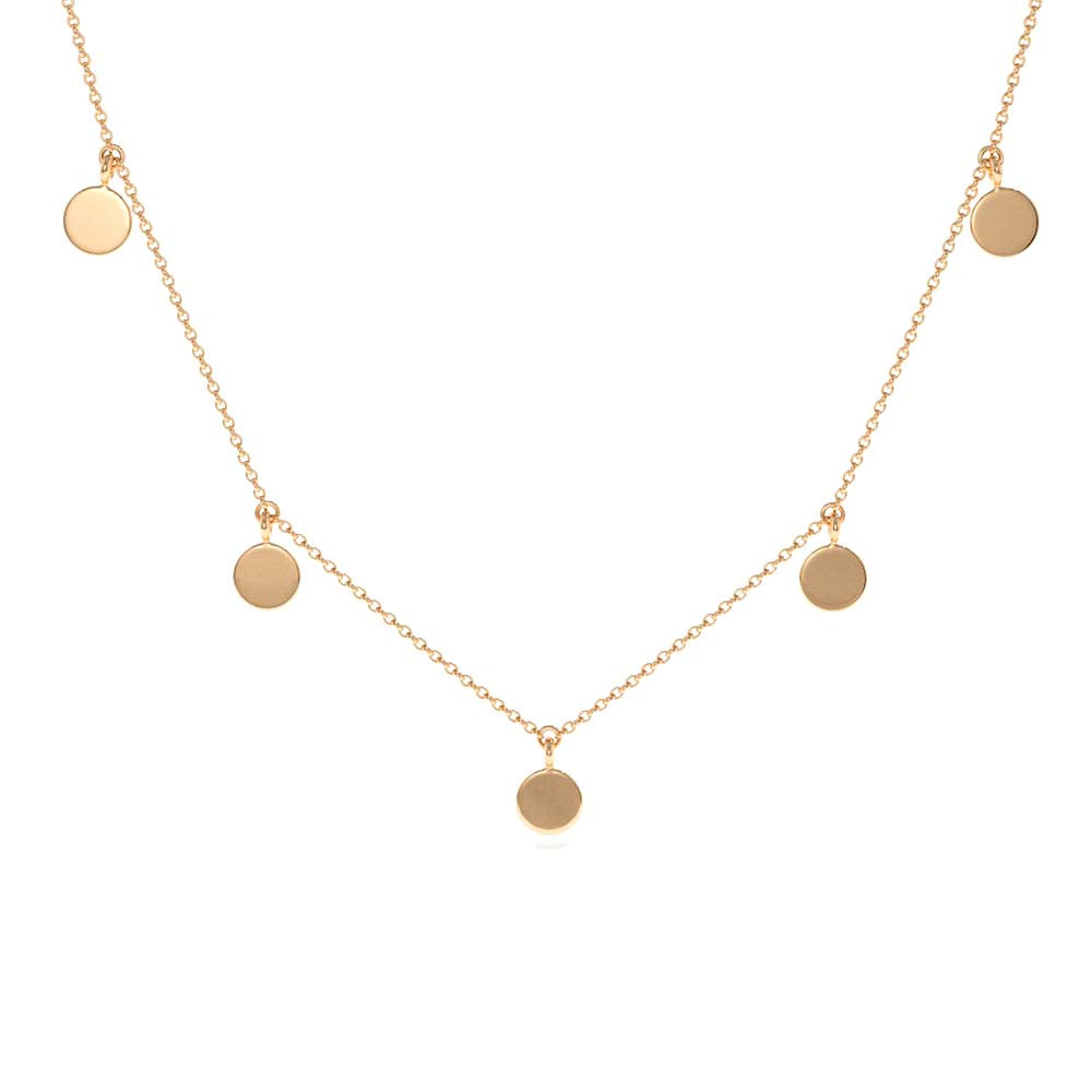 14K Coin Disc Choker Necklace - view 2