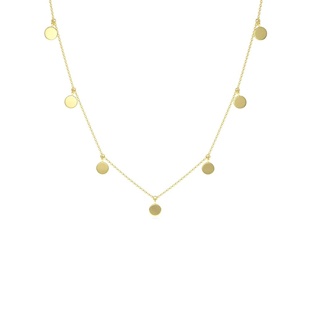 14K Coin Disc Choker Necklace - view 4