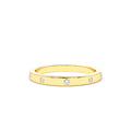 14K Burnish Set Diamond Wedding Ring by Orlina Fine