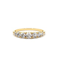 14K Gold 7 Stone Diamond Graduated Wedding Ring by Orlina Fine