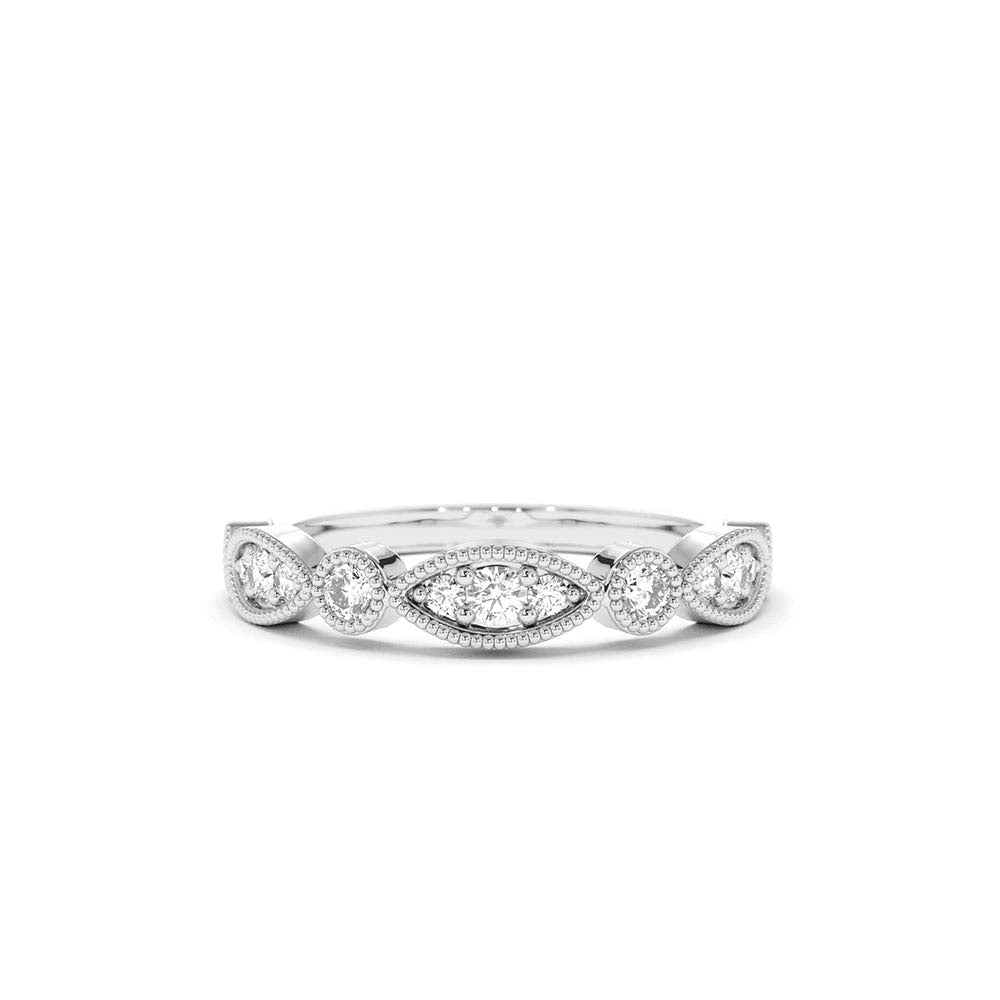 14K Gold Vintage Style Diamond Wedding Ring - view 3