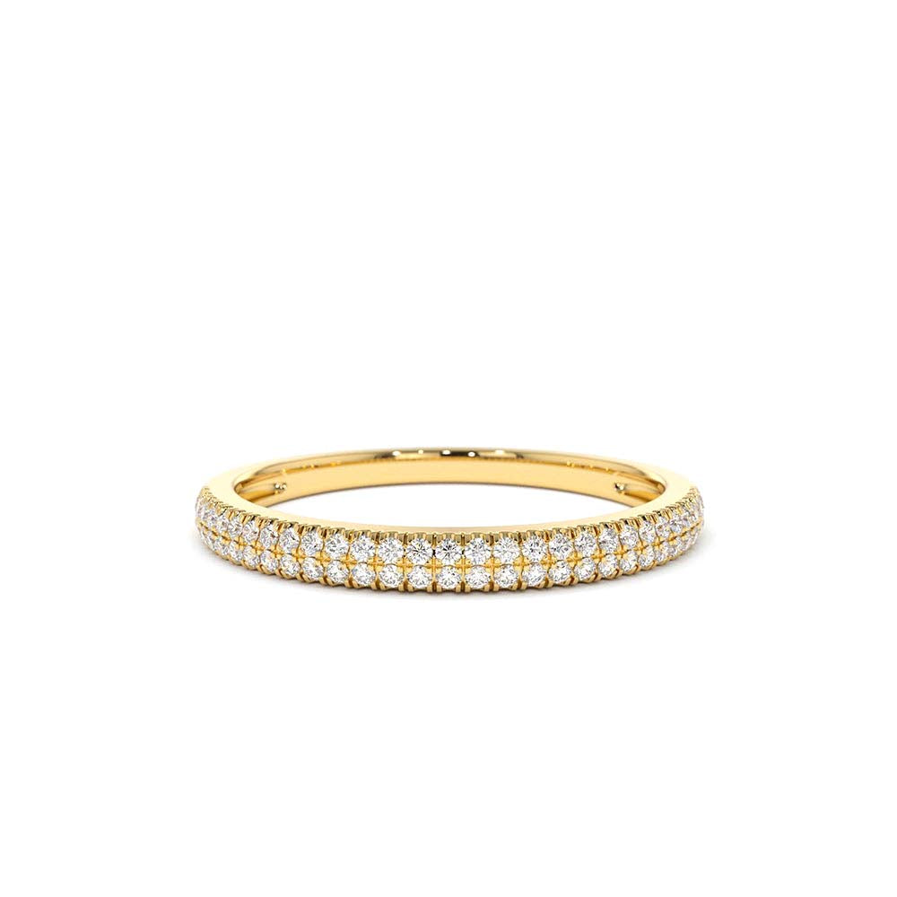 14K Double Row Micro Pave Diamond Ring by Orlina Fine