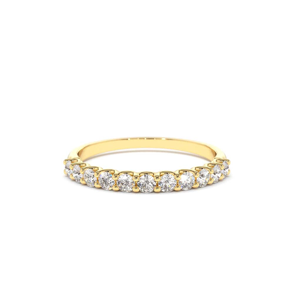 14K 11 Stone U-Shaped Diamond Wedding Band by Orlina Fine