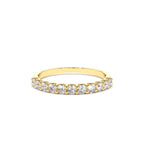 14K 11 Stone U-Shaped Diamond Wedding Band by Orlina Fine