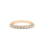 14K 11 Stone U-Shaped Diamond Wedding Band - view 2