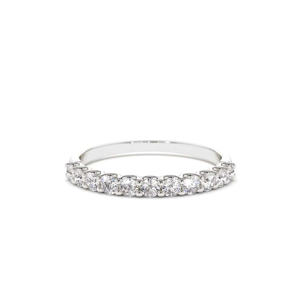 14K 11 Stone U-Shaped Diamond Wedding Band - view 3